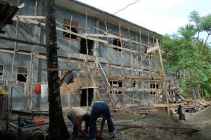 Bau des neuen Waisenhauses